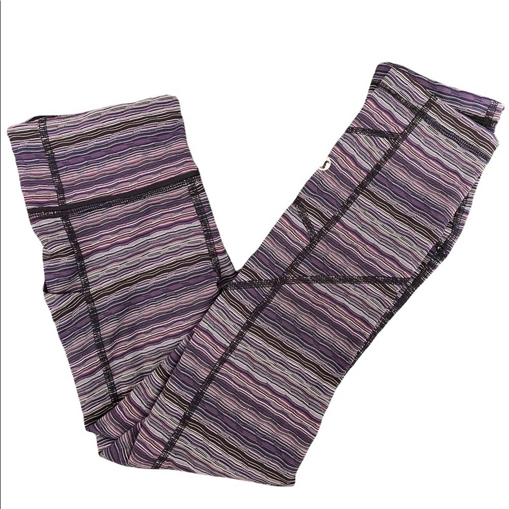 Lululemon Inspire Crop II Space Dye Twist Iris Flower Pink‎ Shell Purple Size 2 - Picture 2 of 7